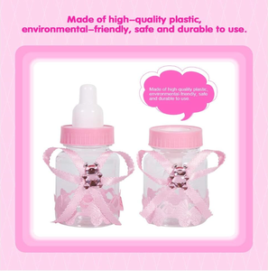 Mini biberons de 3.5 pouces Adorable boîte de douche de bébé décor avec ruban et ours boîte à bonbons cadeaux 1er anniversaire faveurs de fête - Product Image 4