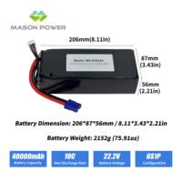 Baterai Solid State Densitas Energi Tinggi 450Wh/kg 22.2V 40Ah 3C 5C Paket Baterai Drone untuk Logistik & Pengiriman Drone UAV