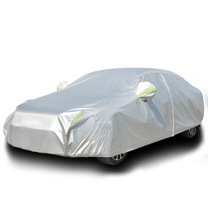 Enduit PE Couverture De Voiture Empêcher La Chaleur Froid Soleil Pluie Neige Demi <span class=keywords><strong>Auto</strong></span> Étanche Couverture extérieure - Product Image 1