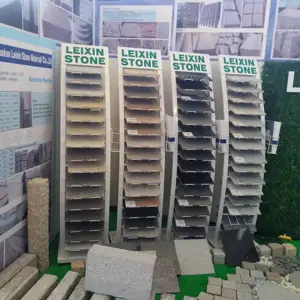 Fábrica personalizada simples mármore vitrificado laje cerâmica telha pedra Display Rack Metal Stand para Showroom