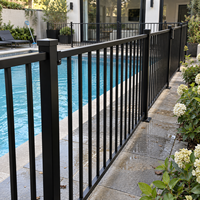 Clôture de sécurité pour piscine en aluminium personnalisable, hauteur 1200 mm, espacement 74 mm, design conforme aux normes australiennes, directement de l'usine