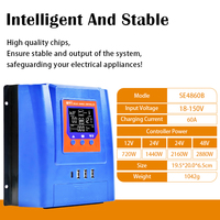 Contrôleur de charge solaire MPPT directement de l'usine, 20A 30A 40A 60A, contrôleur solaire 12V24V36V48V, contrôleur de charge solaire automatique