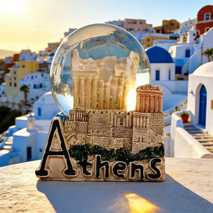 Boule à neige artisanale en résine, Acropole de Athènes, avec inscription « Athènes », pour souvenirs touristiques <span class=keywords><strong>et</strong></span> décoration intérieure - Product Image 6