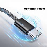 Câble de charge C-à-C 3M 66W, câble de données, câble de type C, charge rapide pour téléphones mobiles et montres connectées