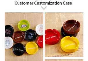 Vente en gros Hôtel Restaurant Noir Rond Sublimation Blanks <span class=keywords><strong>Céramique</strong></span> Logo Personnalisé Cendrier Fumer Portable Cigarette Cendriers - Product Image 5