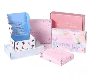 Wholesale Personalized Custom Printed Empty Pink Gift Subscription Mailer Shipping Paper Boxes