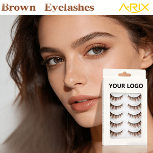 Cils en bande marron de qualité supérieure - Collection Cacao Naturel - Sans cruauté - Réutilisables - Matériau PBT ultra doux - Résolvent le problème de compatibilité des cils noirs - Product Image 2