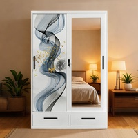 Wholesale Home Bedroom Wardrobe 2 Doors Vintage Designs Multi Use Pattern Storage Cloths <strong>Cabinet</strong>