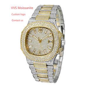 Reloj Automático para Hombre con Incrustaciones de Moissanita, Miyota 9015 Mecánico, 5ATM Resistente al Agua, Cristal de Zafiro, Acero Inoxidable - Product Image 1