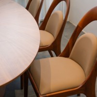 Ensemble de salle à manger en bois massif design, table et chaises en bois naturel, meubles de luxe pour salle à manger, hôtel, restaurant PISANO
