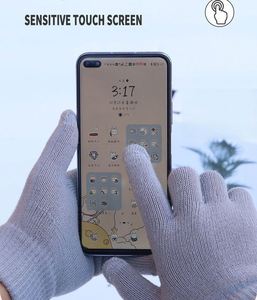 BESTELLA Winter Knitted Acrylic <b>Gloves</b> Warm <b>Screen</b> <b>Touch</b> Solid Color Daily Sports for Men Women Wholesale - Product Image 5