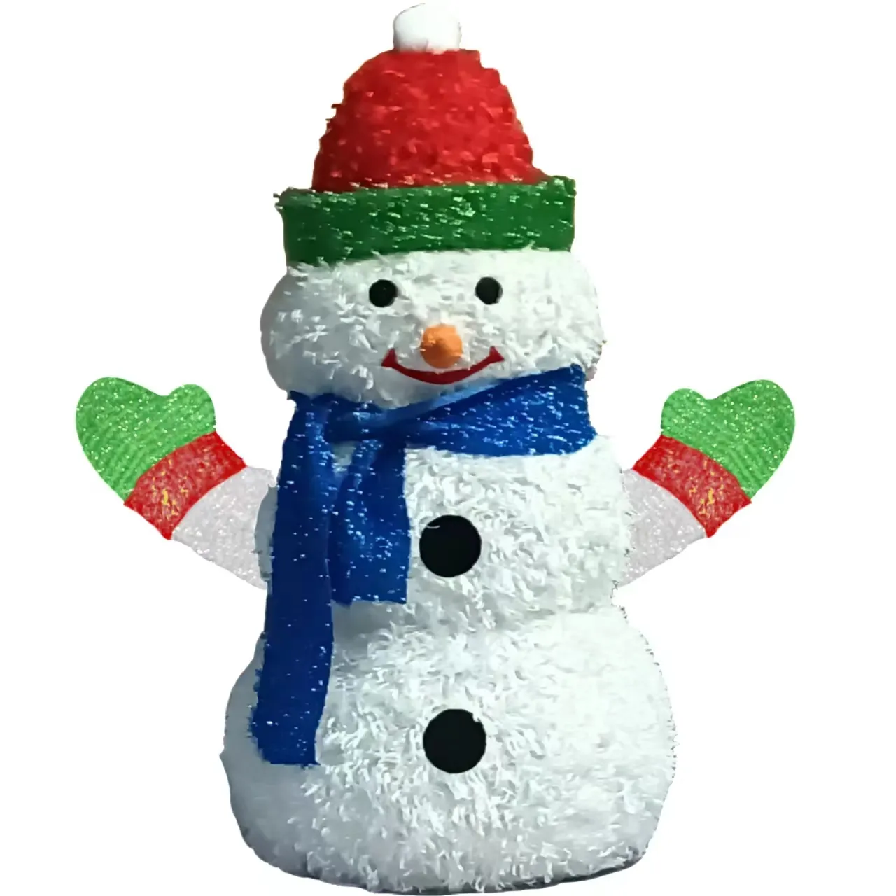 24" USB Eight Function Timing Remote Control 33 pcs LED Light Chrysanthemum Flannel Snowman