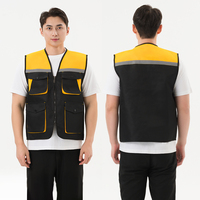 Veste de sécurité pour hommes de qualité supérieure Logo personnalisé Gilet en polyester réfléchissant haute visibilité avec long matériau en toile pour les bénévoles
