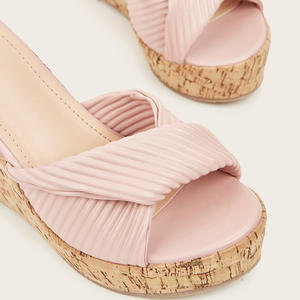 Sandales compensées à <span class=keywords><strong>plateforme</strong></span> pour femmes, respirantes, à bout ouvert, à brides croisées, à enfiler, espadrilles, sandales d'été - Product Image 3