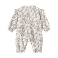 Nouveau modèle de combinaison pour bébé en coton 100% avec imprimé floral à l'encre de soie, vêtements unisexes, vente en gros de combinaisons pour bébé personnalisées