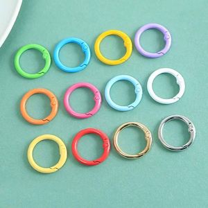 18colors Mix Zinc Alloy <b>Spring</b> O-Rings Colorful <b>Spring</b> Snap Keyring Metal Lanyard <b>Clips</b> Keychain for Camping Use Handbag - Product Image 1