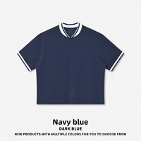 Blouson Bomber Homme en Coton 280G Respirant à Col Rond Coupe Ample Manches Classiques Rayures Contrastées Style Universitaire pour l'Été