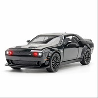 Diecast Metal sonido luz simulación tirar hacia atrás aleación coleccionable pantalla juguete modelo Dodge Hellcat modelo Coche