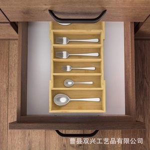 Bamboo Wood <b>Storage</b> <b>Box</b> Rectangular Natural Color Standing Type For <b>Kitchen</b> Countertop Organizers - Product Image 2