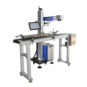 Raycus 30w 50w industrial aluminum carbon steel laser marking systems flying animal cattle ear tags printing marking machine