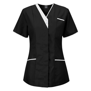 Stampa alla moda Logo personalizzato uniformi comode da donna abiti da ospedale da uomo con top tute da Scrub tinta unita per medici e infermieri - Product Image 4