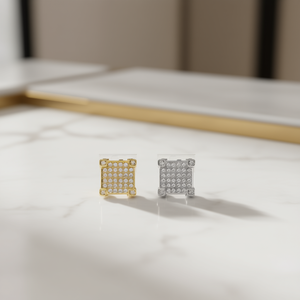 Pendientes de Moda con Diseño Geométrico, Chapados en Oro Blanco, con Cristales de Estrás y Microincrustaciones, Joyería Unisex para Fiestas - Product Image 2