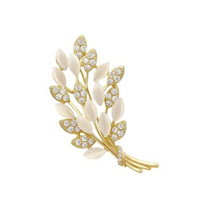 Broche de espiga de trigo de alta gama para mujer, diseño de nicho, con toque de lujo, antideslumbrante, broche de solapa, accesorio de ropa de lujo ligero - Product Image 5