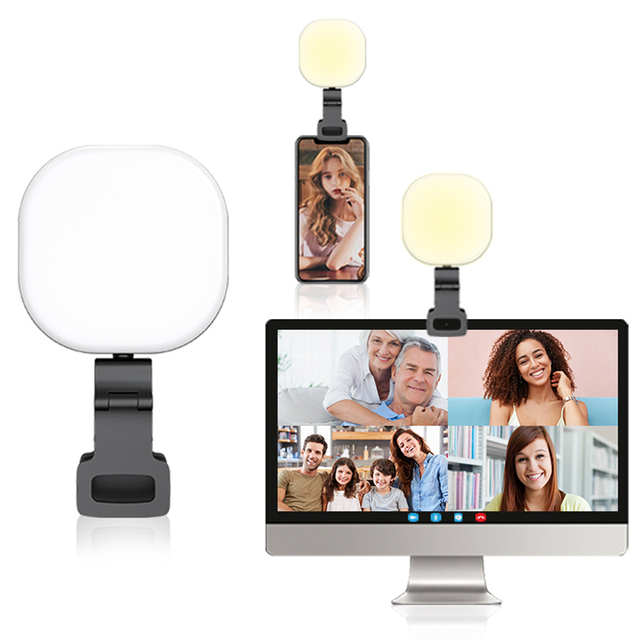 F-610B LED Live Streaming Light 5 Color Temperature Notebook Video Conferencing Fill Light Phone Clip Pocket Light