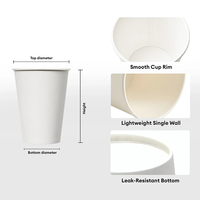 Gobelet en papier à paroi simple jetable, imprimé sur mesure, personnalisé, en gros, robuste, biodégradable, 6oz 8oz 9oz 12oz