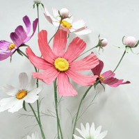 Tige de marguerite artificielle Cosmos, taille et couleurs personnalisées, fleur en papier de luxe, branche unique pour événements et célébrations haut de gamme