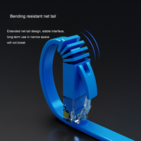 Kabel Ethernet UTP Flat LAN Oranye untuk Lift, CCTV, dan Jaringan, 0.5m-30m PVC RJ45 Cat5/Cat5e/Cat6
