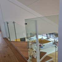 Escalier Flottant Droit au Design Moderne pour Villa, avec Poutre en Acier Invisible et Garde-corps en Verre, pour Balcon, Intérieur d'Hôtel et Appartement