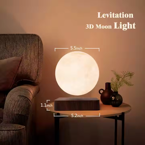 Lampada <span class=keywords><strong>luna</strong></span> levitante 3 colori Floating Moon lampada rotante 3D stampa luce notturna magnetica per compleanno regalo di natale - Product Image 3