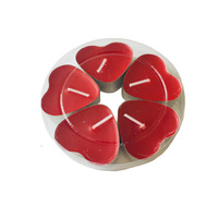 Bougie cadeau bougie décorative de couleur rouge et rose avec support transparent bougies chauffe-plat coeur