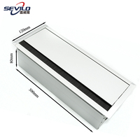 SEVILO SWL.1225 Boîtier de prise de bureau rectangulaire moderne en alliage d'aluminium avec amortisseur de fermeture douce