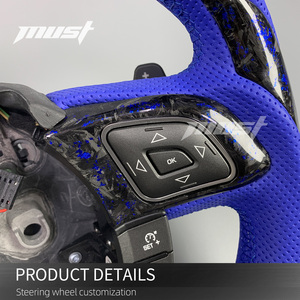Volante de Fibra de Carbono Forjado Azul LED Personalizado para Land Rover Range Rover <span class=keywords><strong>Evoque</strong></span> 1.ª Generación SE <span class=keywords><strong>HSE</strong></span> Dynamic 2012-2019 - Product Image 4