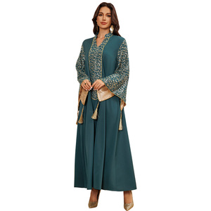 Ab438 Moyen-Orient Plus Size Vêtements pour femmes Robe Dubaï Robe Broderie Couture Gland Musulman Longue - Product Image 5