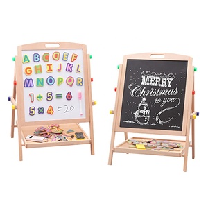 Pizarra pequeña de <span class=keywords><strong>doble</strong></span> cara para niños, tablero de dibujo de madera, <span class=keywords><strong>caballete</strong></span> de madera para preescolar - Product Image 1