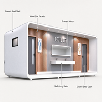 Remorque WC Mobile Moderne en Panneaux Sandwich, Durable et Écologique, pour Écoles, Parcs, Hôpitaux et Lieux Publics