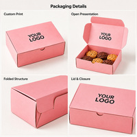 Juego de Cajas para Pastelería Rosa Delicado, Personalizado, Reutilizable, Reciclable, de Cartón de Grado Alimenticio, con Laminado Mate y Grabado en Relieve
