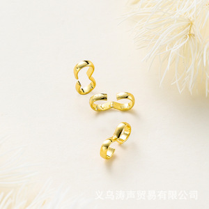 Diy Jewelry Accessories 18K Gold Plated Open 3-Shaped Buckle For <b>Bracelet</b> Making Mixed Shapes Pure <b>Copper</b> Electroplated - Product Image 2
