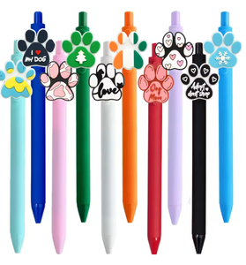 10 Bolígrafos con Diseño de Perro, Punta Fina de 0.5mm, Tinta Negra, Retráctiles, con Huella de Cachorro, para Amantes de los Perros, Regalos para la Escuela y la Oficina - Product Image 4