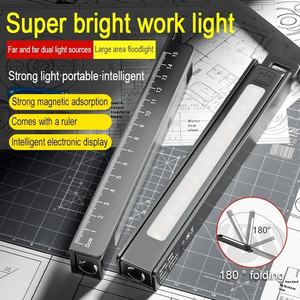 Lampe de poche de travail pliante à <span class=keywords><strong>LED</strong></span> avec aimant Lampe torche portable COB Lampe de poche rechargeable pour l'extérieur avec règle multifonctionnelle - Product Image 2
