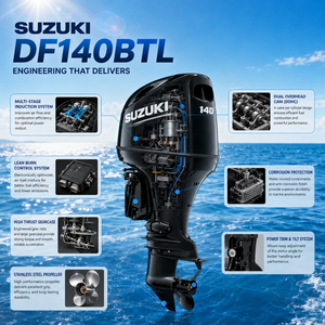 Moteur hors-bord marin <span class=keywords><strong>Suzuki</strong></span> DF140BTL 140 CV, 4 cylindres, arbre long, EFI, pour bateau de plaisance et bateau de pêche - Product Image 4