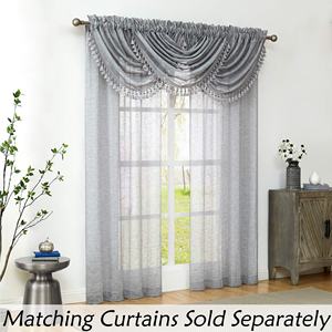 Bindi all'ingrosso ricamo <span class=keywords><strong>grigio</strong></span> cascata mantovana finestra pizzico piega tenda di <span class=keywords><strong>lino</strong></span> - Product Image 2