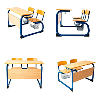 Meubles de classe modernes et durables personnalisables en gros, bureau double pour étudiants, chaise, table d'étude pour enfants pour l'école et la maison