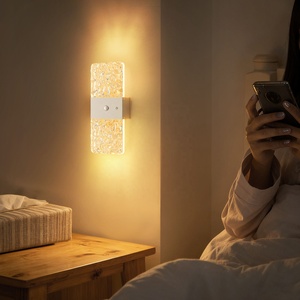 Wireless Magnetic Motion Sensor Night <b>Light</b> USB Rechargeable Textured Acrylic LED Wall Lamp Indoor <b>Corridor</b> Decor Wall <b>Light</b> - Product Image 6
