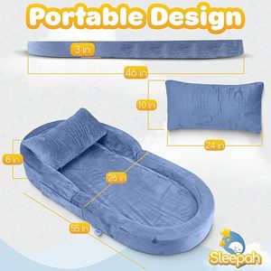 Canapé-lit pliable en velours pour tout-petits 2026, canapé-lit de sol pliable pour enfants OEM, lit et chaise de voyage 2-en-1 pour tout-petits - Product Image 4