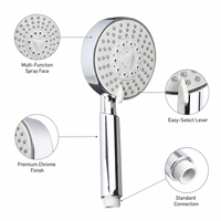 Pommeau de douche portable chromé durable avec tuyau et support mural antidérapant fixe pour vestiaire de centre de fitness