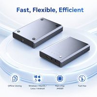 Boîtier double emplacement pour SSD M.2, clonage hors ligne, USB 3.2 Gen2 10 Gbit/s, compatible NVMe et SATA, en aluminium, pour modèles 2230/2242/2260/2280, jusqu'à 8 To, station de clonage M Key